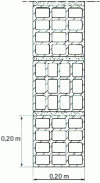 Figure 1 - Square-section brick mounted so that partitions do not overlap