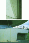 Figure 16 - Curved facade elements in polished concrete, finishing detail. EDF transformer substation, Fontenay-sous-Bois [Room, D. Vibert]. 