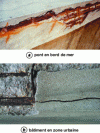 Figure 2 - Examples of damage caused by corrosion of reinforced concrete steels