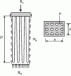 Figure 38 - Fictitious massive foundation equivalent to a group of piles