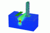 Figure 9 - Example of 3D modeling of a high-rise building interacting with an existing tunnel