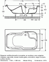 Figure 4 - Inset acrylic multifunctional bathtub with integrated handles, headrest, double backrest, armrests, built-in seat and shower surface