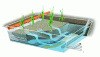 Figure 13 - Cross-section of a horizontal flow planted filter (Credit ARM Group Ltd)