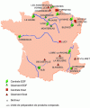 Figure 2 - Map of power plant locations and ash stocks – Situation in 2008 (Crédit Surschiste)