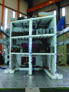 Figure 7 - Photograph of the Smart 2013 structure on the Azalée shaking table on the Tamaris platform at CEA's Saclay center (France).