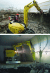 Figure 7 - Mini excavators and mini-loaders (left) – Remote-controlled machine (right) (credit Genier-Deforge)