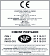 Figure 8 - Example of bag marking for Portland cement