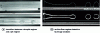 Figure 16 - Examples of a transition from a droplet regime to a jet regime and on-line detection of the flow regime by image analysis