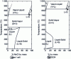 Figure 4 - Phase diagrams at 25 MPa of a type I salt (NaCl) and a type II salt (Na2SO4) (after [8])