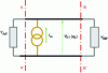 Figure 5 - Equivalent electrical circuit formulating the coupling of the monopole immersed in the stimulated parallelepiped cavity to the fundamental resonance