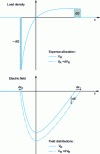 Figure 15 - Changes in charge density and electric field distributions for an increase in VR voltage supported in reverse