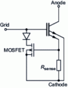 Figure 12 - Equivalent circuit diagram of a short-circuit protection function based on a SenseFET cell.