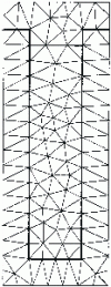 Figure 21 - Open rectangular notch: mesh resolution domain