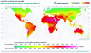 Figure 11 - Average annual solar energy received on a horizontal plane, in kWh/m2(source Solargis)