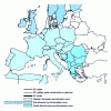 Figure 3 - 1998 balance of physical energy traded in Western Europe [source UCTE (Union pour la Coordination du Transport d'Électricité)].