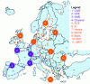 Figure 10 - The different capacity calculation regions and zones in Europe