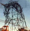 Figure 3 - Damage to a 400 kV line tower due to heavy snowfall