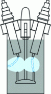 Figure 22 - Gas bubbles causing a phase-to-ground fault in a circuit-breaker with a large volume of oil.