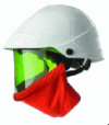 Figure 28 - Face shield mounted on an APC helmet (CATU doc.)