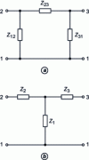 Figure 9 - Triangle-star transformation:  and T representation