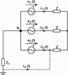 Figure 6 - Star connection of a three-phase system without neutral conductor and neutral point grounding for the study of unbalanced systems