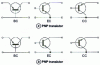 Figure 42 - Common base (BC), common emitter (EC) and common collector (CC) transistor assemblies