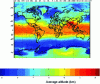 Figure 12 - Mean annual altitude of the 0 ˚C isotherm above mean sea level predicted by ITU-R Recommendation P.839