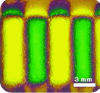 Figure 13 - Magneto-optical image of the magnetic field structure radiated at the surface of a linear encoder [46].