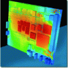 Figure 30 - Thermal simulation of a FLO/PCB board (source FLOMERICS)