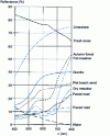 Figure 22 - Spectral reflectance of typical terrestrial scenes (CNES documentation)