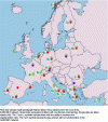 Figure 21 - Geographical locations of the 27 lidar stations in the EARLINET network