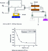 Figure 10 - Diagram of the system used to produce a waveguide by F–/Cl– exchange and example of the index gradient obtained on the surface of a ZBLA glass.