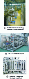 Figure 3 - Three photos of an industrial tangential microfiltration plant used to clarify beer for aging.