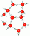 Figure 8 - Structure of pure water ice at 0°C and atmospheric pressure (Ih mesh)