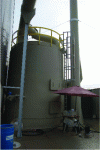 Figure 5 - Bioscrubber for treating stale air from a factory before discharge into the atmosphere