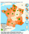 Figure 2 - Distribution in France of IED facilities (excluding livestock farms) at December 31, 2014[8].