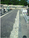 Figure 16 - Repointing the gutters of an alley in the Fontainebleau municipal cemetery (77) (© Arp-Astrance, EcoJardin – 2013)