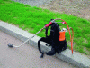 Figure 22 - Example of a portable direct-flame burner used for weed control on mineral surfaces in the Est cemetery in Rennes (© Jonathan Flandin, ARB îdF – 2011)