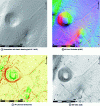 Figure 10 - Different types of visualization from a 50 cm DTM derived from lidar data (8 p/m2) showing sinkholes, lime kilns, two ancient settlements, paths, cultivated terraces and a forest boundary (Lidar LIEPPEC 2009 data – MSHE Ledoux/UFC, financed by the Franche-Comté region).