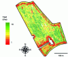 Figure 1 - Spatial variability of yield in a wheat plot