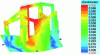 Figure 25 - Displacement mapping of the reinforced concrete structure during the lifting phase