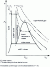 Figure 3 - Phase equilibrium diagram (P, V )