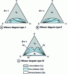 Figure 2 - The three types of Winsor diagrams observed depend on the value of the ratio R