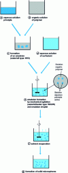 Figure 8 - Microencapsulation process by solvent evaporation from a W/O emulsion