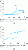 Figure 2 - Evolution of the volume adsorbed by an aerogel at high relative pressures