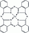 Figure 5 - Chemical structure of CI 74160 (Copper Phthalocyanine or 29H,31H-phthalocyaninato(2-)-N-{29}-,N-{30}-,N-{31}-,N-{32}-]copper), with empirical formula C32H16CuN8