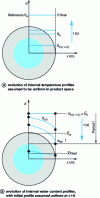 Figure 11 - Evolution of successive temperature profiles θ(x) and water content X(x) within the product during drying