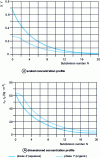 Figure 5 - Concentration profiles example 2 with return flow model