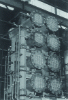 Figure 9 - First industrial pervaporation plant using tubular NaA zeolite membranes from Mitsui Engineering & Shipbuilding (from figure 5 of [90] reproduced with permission from Elsevier Copyright 2001)