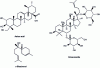 Figure 12 - Examples of molecules present in natural extracts showing skin repair activity